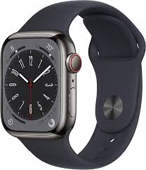 Apple Watch Series 9 GPS + Cellular Graphite Stainless Steel Case With Sport Band S/M ( Midnight,41 mm )