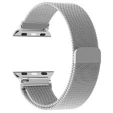 BlueBuilt Milanese Watch Strap Black for Apple Watch 44-45-46mm ( Silver )